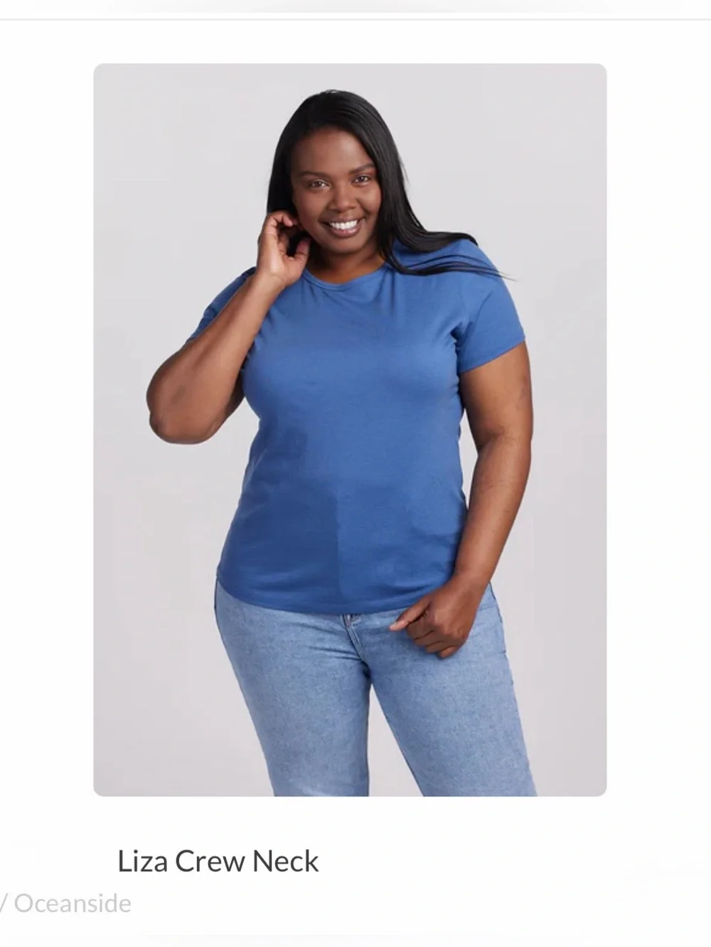 NWOT Woolx Merino Wool Liza Crew Neck Tee- Oceanside Blue - 2X - Picture 4 of 7